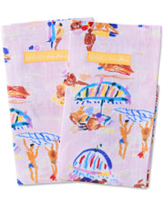 Kip & Co x Ken Done - Beach Days Linen 4P Napkin Set