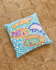 Kip & Co x Ken Done - Rainbow Fish Embroidered Cushion