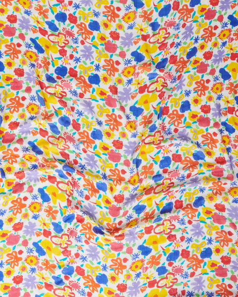 Kip&Co x Ken Done - Summer Floral White Bamboo Swaddle