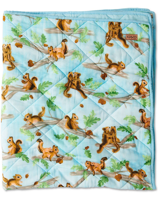 Kip & Co - Squirrel Scurry Organic Cotton Quilted Cot Bedspread