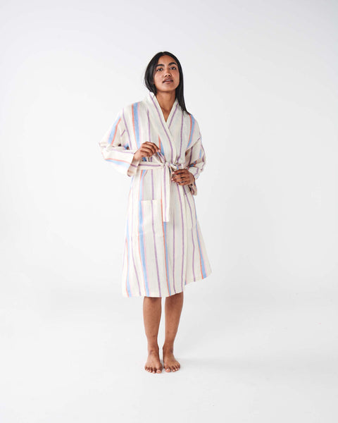 Kip & Co - Maldives Stripe Linen Robe