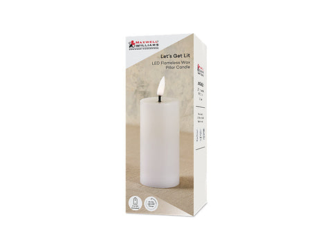 Maxwell & Williams - Let's Get Lit LED Flameless Candle 5x15cm Natural Gift Boxed