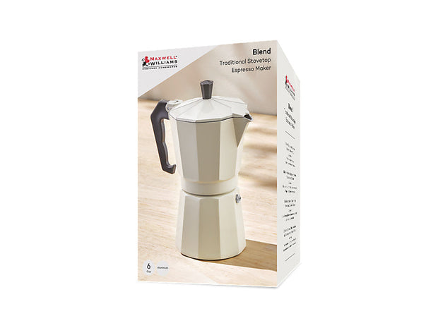 Maxwell & Williams - Blend - Traditional Stovetop Espresso Maker 6cup Gift Boxed (Sand)