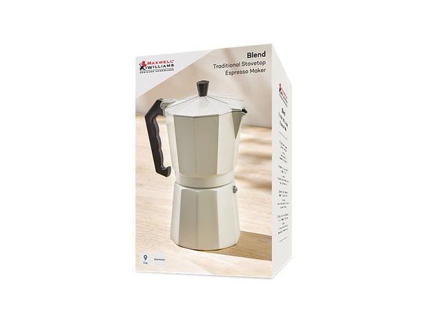 Maxwell & Williams - Blend - Traditional Stovetop Espresso Maker 9cup Gift Boxed (Sand)