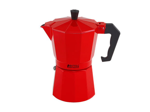 Maxwell & Williams - Blend - Traditional Stovetop Espresso Maker 6cup Gift Boxed (Red)