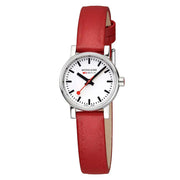 Mondaine - Evo2 26mm Petite Watch - Red Vegan Leather Strap Watch