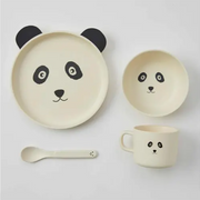 Jiggle & Giggle - Animal Faces Bamboo Dinner Set - Panda