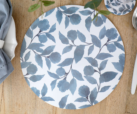 Madras Link - Riviera Blue Round Placemat - Set of 4