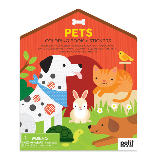 Petit Collage - Colouring Book with Sticker Pets