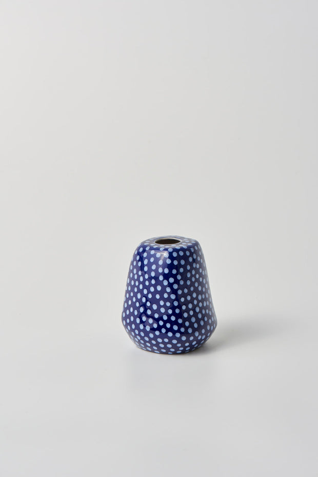 Jones & Co - Facet Vase Medium Blue Spot