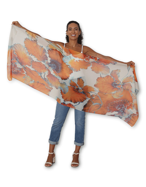 The Artist Label - Orange Bloom Scarf