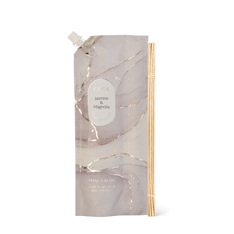 Circa - 250ml Fragrance Diffuser Refill Pouch & Reeds - Jasmine & Magnolia