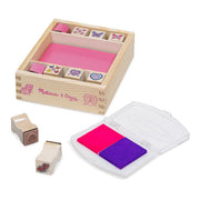 Melissa & Doug - Wooden Stamp Set - Butterflies and Hearts