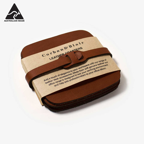 Corban & Blair - Artisan Leather Coaster - Pack of 6