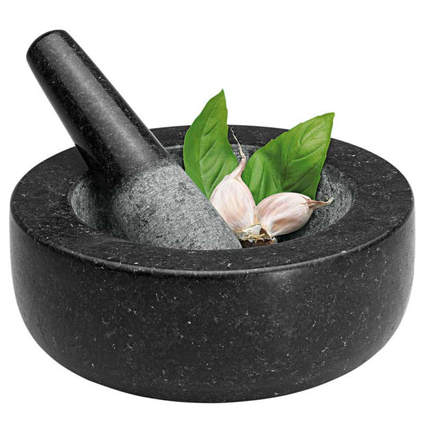 Avanti - Low Profile Mortar And Pestle - 20cm - Black