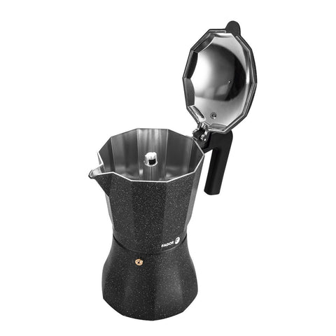 Fagor - Tiramisu Aluminium Espresso Maker: 6 Cups - Charcoal