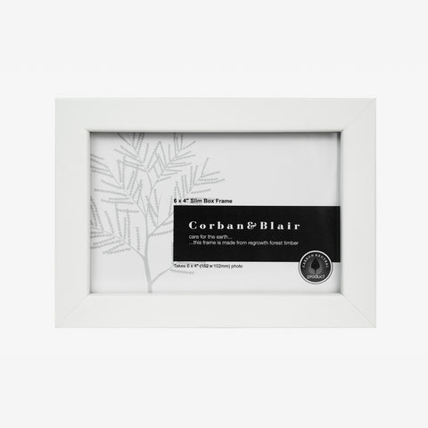 Corban & Blair - Slim Box Frame 6×4″ White