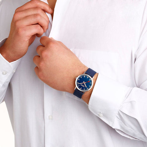 Mondaine - Classic 40mm Ocean Blue Watch