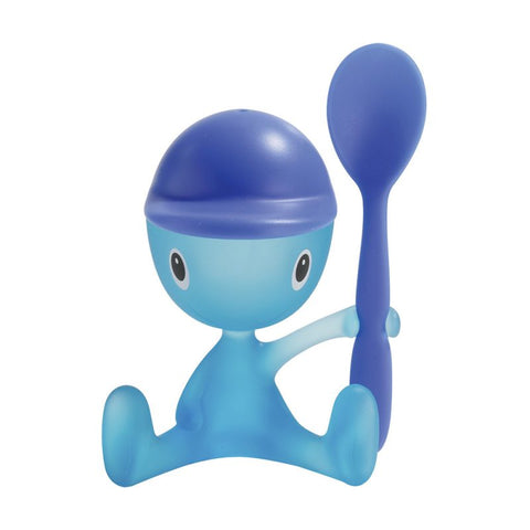 Alessi - Egg Cup With Salt Castor And Spoon - Blue