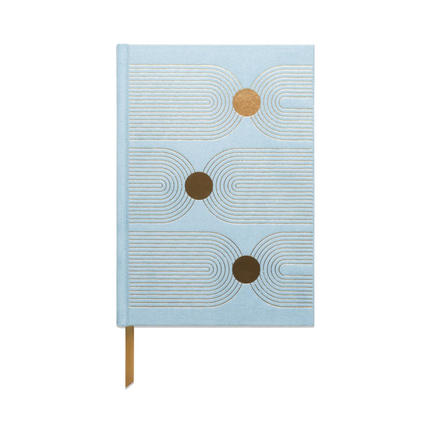 Designworks Ink - Suede Cloth Hardcover Journal with Pocket - Arch Dot Blue