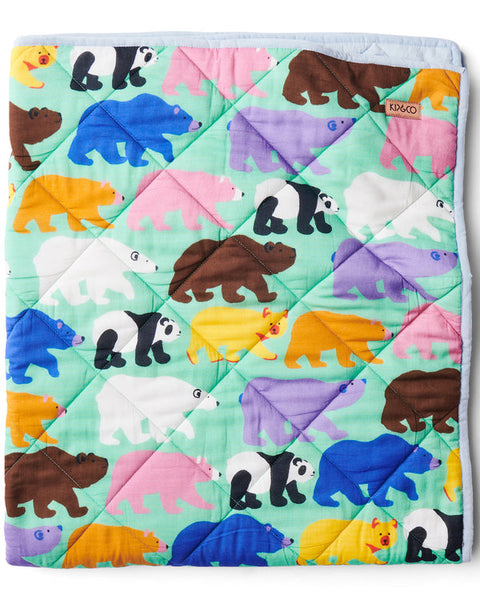 Kip & Co - Can't Bear It - Organic Cotton Quilted Cot Bedspread Cot
