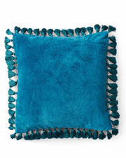 Kip & Co - Lagoon Teal Velvet Tassel Cushion