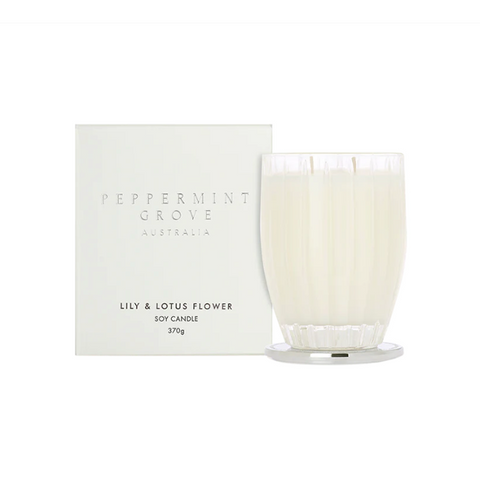 Peppermint Grove - Lily & Lotus Flower 370g Candle