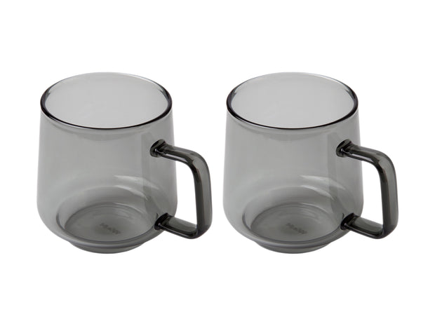 Sala Glass Mugs - Charcoal - 400ml - Gift boxed (Set of 2)