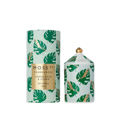 Moss St. Fragrances - Ceramic Candle 100g - Green Sage & Cedar