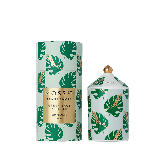 Moss St. Fragrances - Ceramic Candle 100g - Green Sage & Cedar