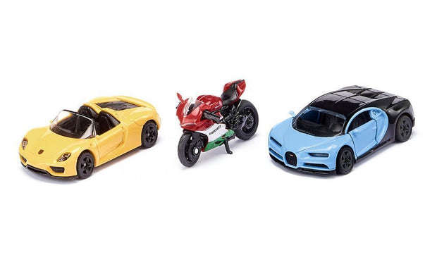 Siku - Sports Cars & Motorbike Gift Set