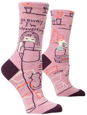 Blue Q - Go Away I’m Introverting - Women’s Crew Socks