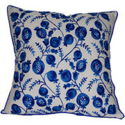 Ruby Star - Pomegranate Cushion - White/Blue Cotton/Linen 60x60cm