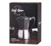 Leaf + Bean - Stove Top Espresso Maker: Silver 6 cup