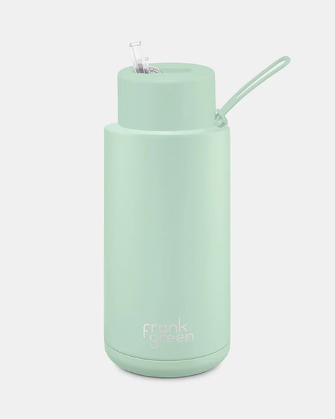 Frank Green - Reusable Ceramic Bottle With Straw Lid: Mint Gelato 34oz