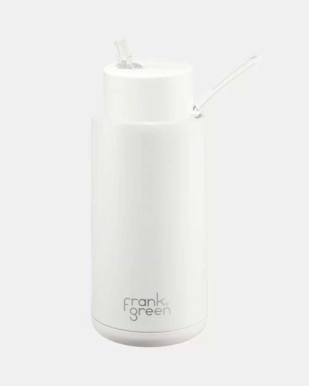 Frank Green - Reusable Ceramic Bottle With Straw Lid: Cloud 34oz