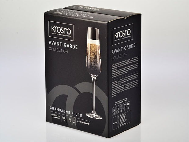 Avant-Garde Champagne Flute 180ML 6pc Gift Boxed