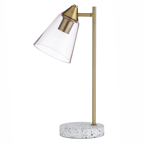 Eva Desk Lamp - Pink, White, Brass