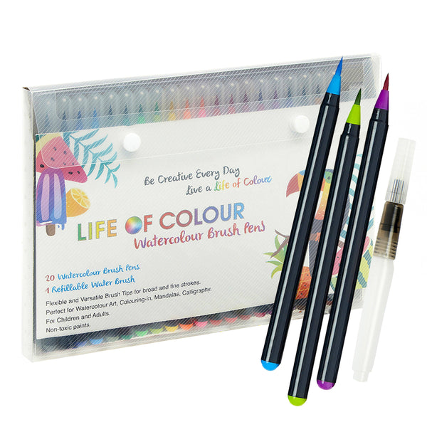 Life of Colour - Watercolour Brush Pens - Set of 20